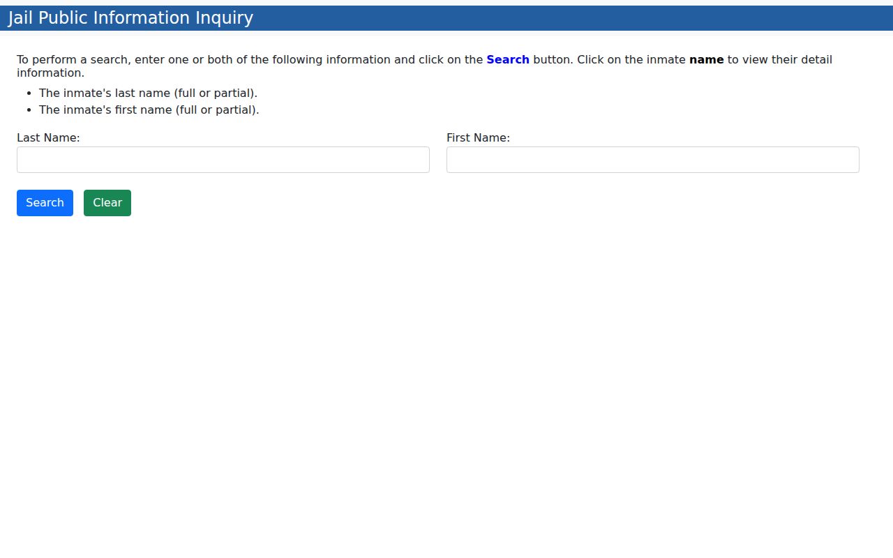 Fort Bend County arrest and current booking search form