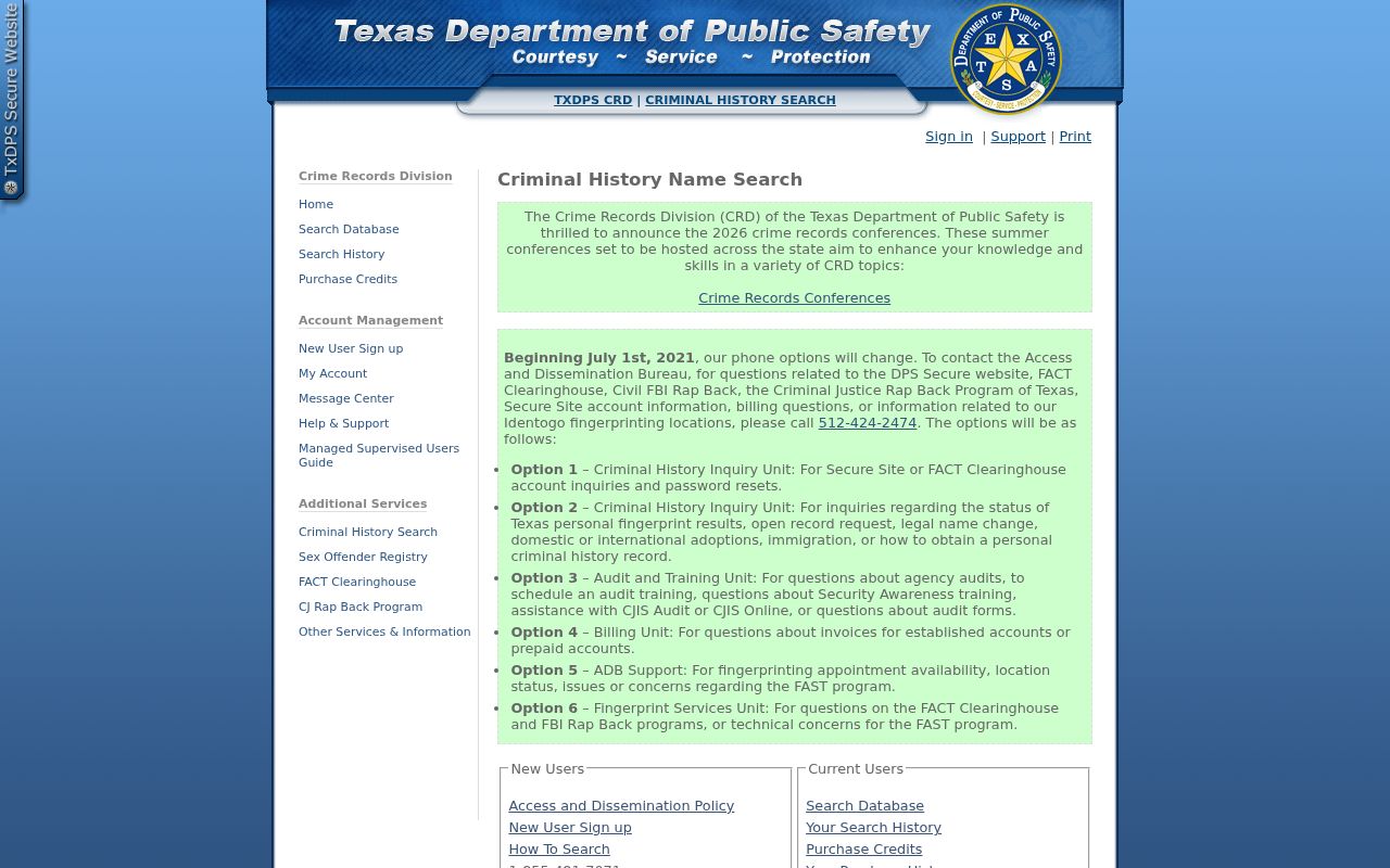 Fort Bend County criminal records Texas DPS name search