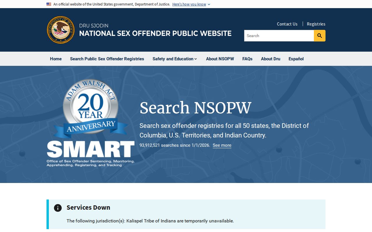Fort Bend County national sex offender registry search option
